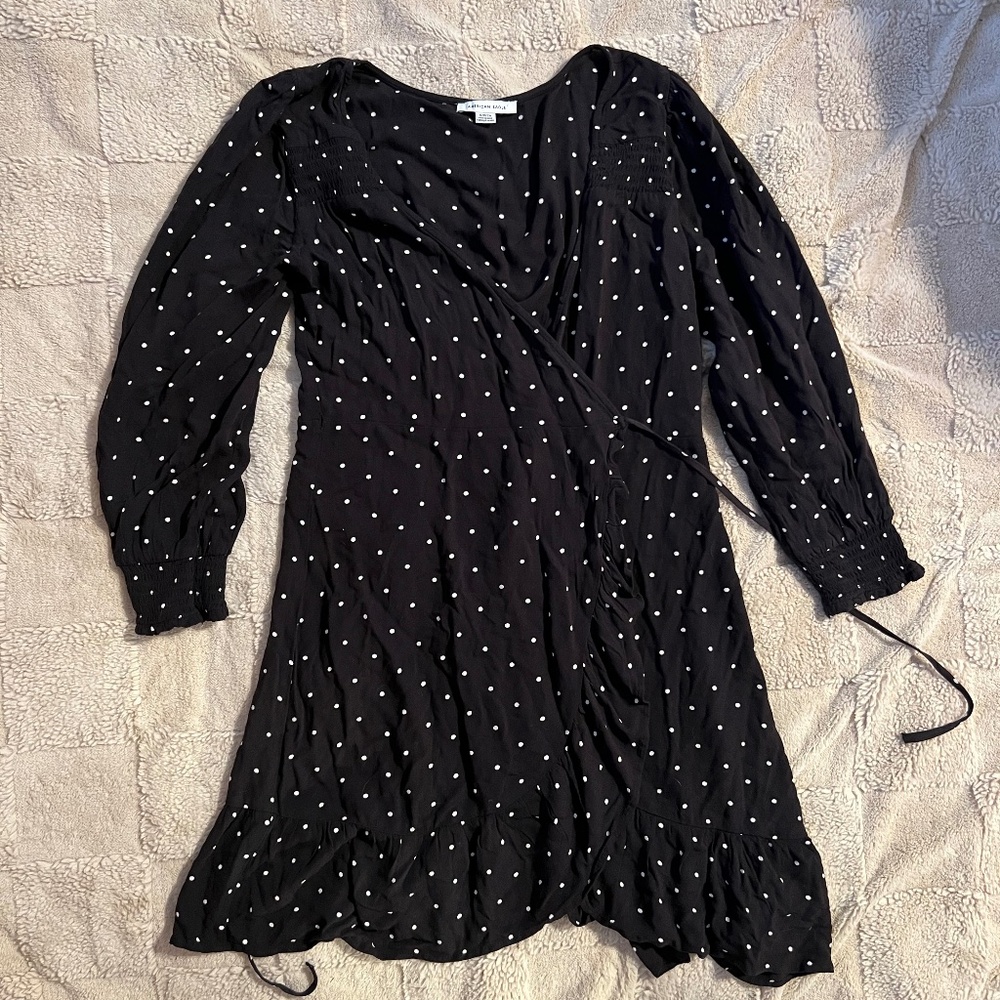 American Eagle Polka Dot Wrap Dress